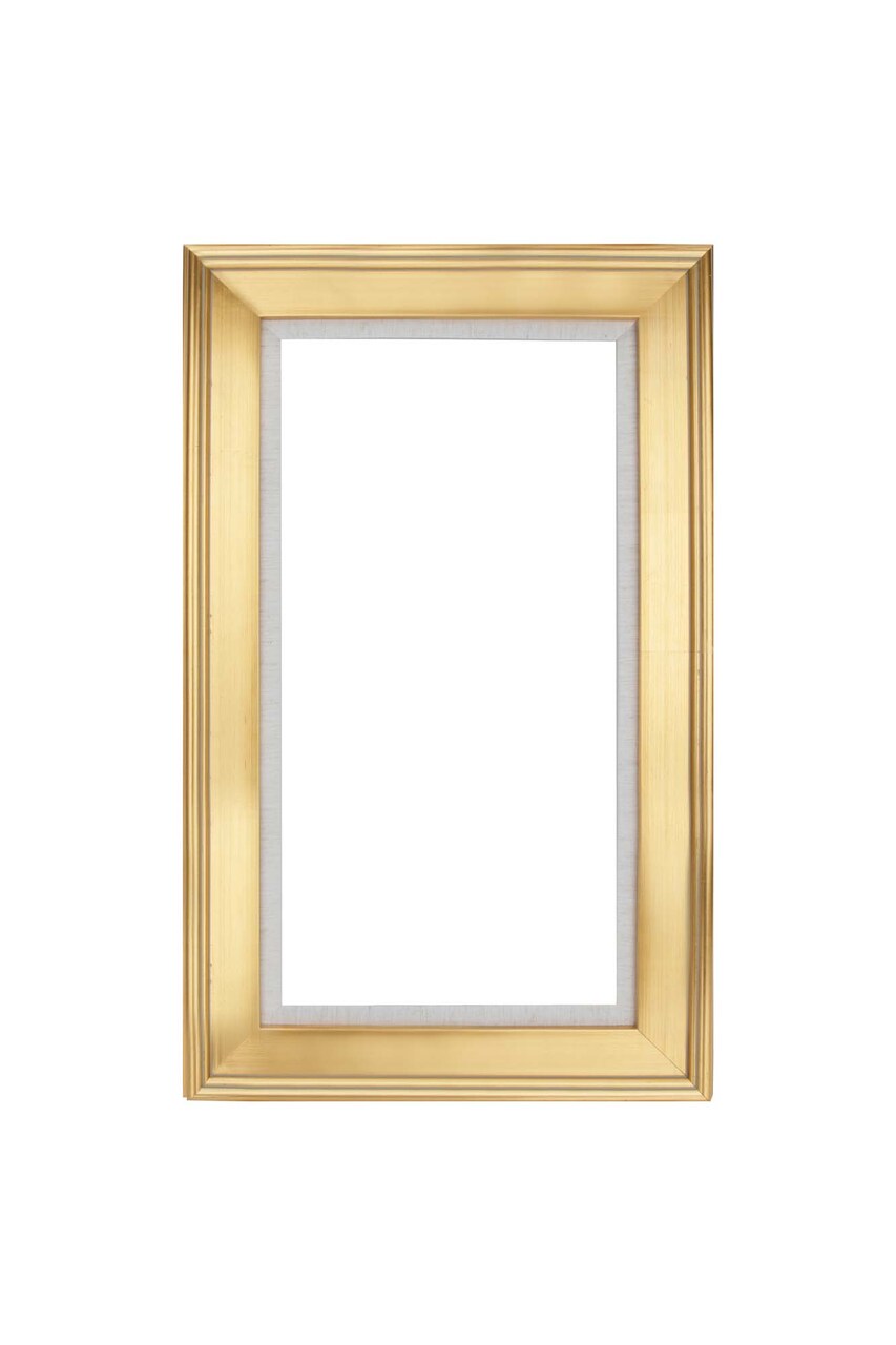 Creative Mark Elegant Plein Aire Gold Frame with Linen Liner, Ornate Open Back Picture Frames, No Glass or Backing, Gessoed Wood, 2.75-inch Wide Moulding